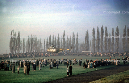 Santa Arriving, Helicopter, 1950s, Wiesbaden, Germany