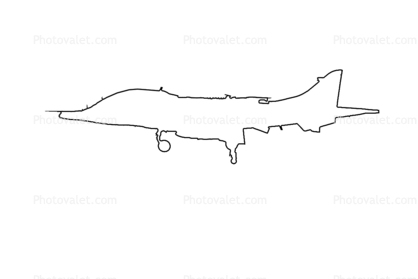 AV-8B Harrier outline, line drawing
