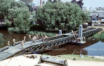 Tank on mobile bridge, MVEE, Military Vehicles and Engineering Establishment, Mobile Bridge, instant bridge