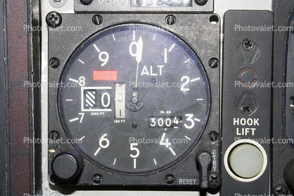 Altimeter, Altitude, Hook Lift Button, Grumman A-6A Intruder