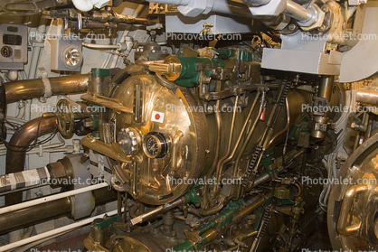 Torpedo Tubes, brass, USS Pampanito (SS-383), World War-II, Balao class, WW2, WWII, United States Navy, USN