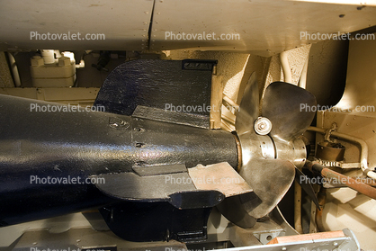 Counter rotating propeller for a torpedo, USS Pampanito (SS-383), fins