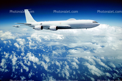 Boeing E-6B Mercury (Tacamo), flying over the Pacific Ocean, United States Navy, USN