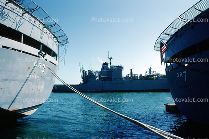 USS Mount Hood, (AE-29), KILAUEA class ammunition ship, USS Roanoke (AOR-7), 10 July 1982