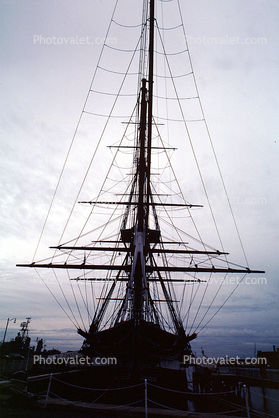 Boston Harbor, Charleston Navy Yard, Harbor, Rigging, Mast, USS Constitution, 29 December 1982