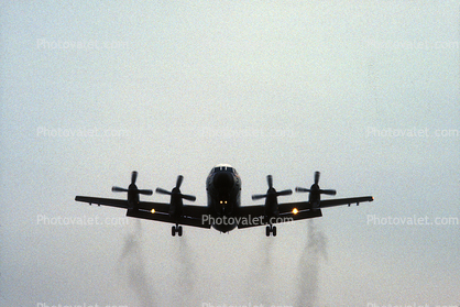 Lockheed P-3 Orion in flight, 22 February 1983