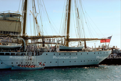 Esmeralda, steel-hulled four-masted barquentine, Chile Naval Training Ship, San Diego, California