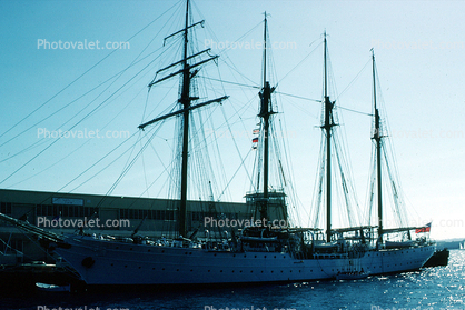 Esmeralda, steel-hulled four-masted barquentine, Chile Naval Training Ship, San Diego, California