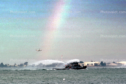 Fireboat Celebrating the arrival of the USS Carl Vinson (CVN 70), Tugboat