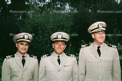 Enlisted Navy Men, Uniform, Hats, smiles, formal, suits, USN, United States Navy, 1960s