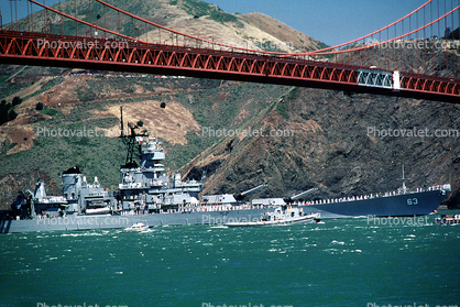 USS Missouri (BB-63) Under The Golden Gate Bridge