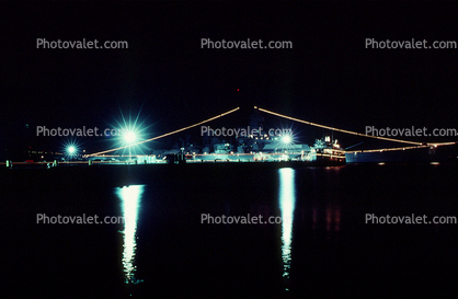 Fireworks over the USS Missouri, USN, United States Navy