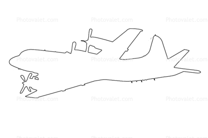 Lockheed P-3 Orion outline, line drawing, shape Images, Photography ...