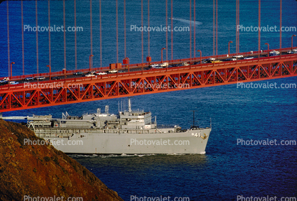 USS McKee AS41, USN Submarine Tender, Transport, Golden Gate Bridge, vessel, ship