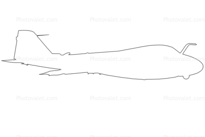 Grumman A-6 outline, A-6 Intruder, line drawing, shape