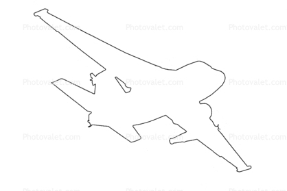 Lockheed S-3B Viking outline, line drawing, shape