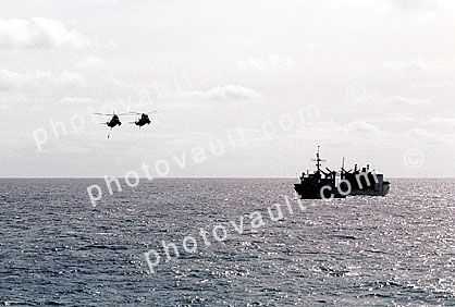 ASW patrol, Sikorsky SH-3 Sea King, Flight, Flying, Airborne, Transport Ship