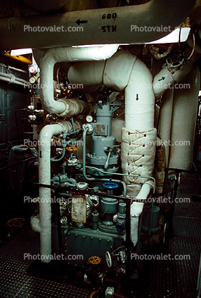 Boiler Room Pipes, Piping, Valves, USS Ranger CVA-61