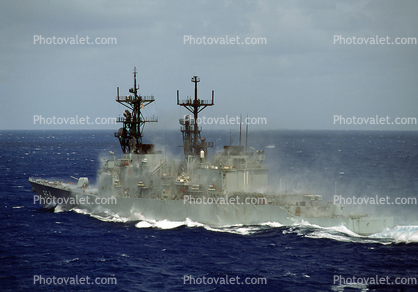 Water Spray for Contamination Drill, USS Harry W Hill (DD 986), Spruance-class destroyer