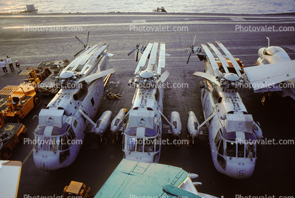 Sikorsky SH-3 Sea King, folded blades, Flight Deck of the USS Ranger