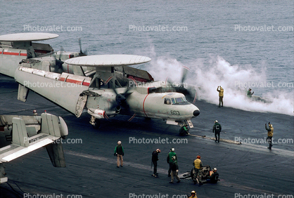 NE-603, Grumman E-2C Hawkeye, 163028, VAW-116 "Sun Kings", USS Ranger (CVA-61), folded wings