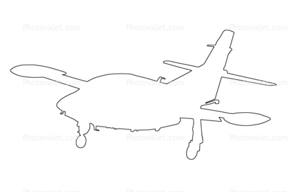 North American T-2B Buckeye outline, line drawing, shape