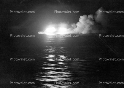 Burning ship, 1950s