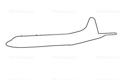 Lockheed P-3N Orion outline, line drawing, shape