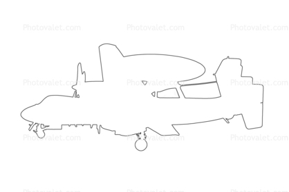 Grumman E-2C Hawkeye outline, line drawing, shape