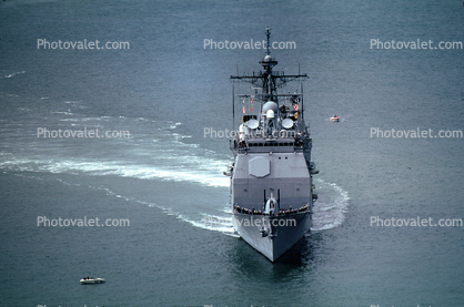 USS Vincennes (CG-49), Ticonderoga Class Cruiser, Ships Bow, USN, United States Navy, Ship