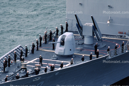 USS Vincennes (CG-49), Ticonderoga Class Cruiser, Cannon, USN, United States Navy, Ship, Artillery, gun