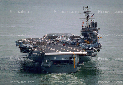 Flight Deck, Aircraft, fantail, USS Constellation CV-64, Kitty Hawk-class supercarrier