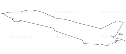 Grumman F-14 Tomcat outline, USN, United States Navy, line drawing, shape