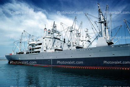Alameda NAS, Cape Gorda, USN, Transport Ship, dock, cranes