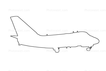 Lockheed S-3A Viking outline, line drawing, shape