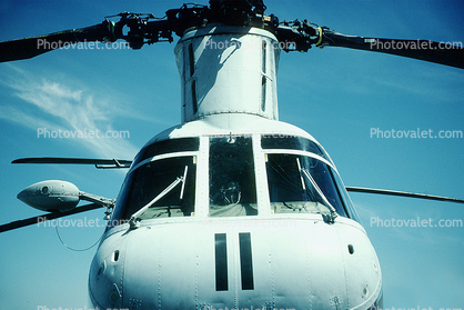 CH-46 head-on, windshield