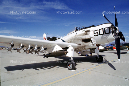 500, Rockets, Bombs, Douglas A-1 Skyraider, Salinas, California