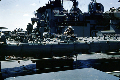 Torpedo Tubes, Destroyer, Midway Island NAS, 1957, 1950s