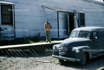 Panel Truck, delivery van, Quonset Hut, Adak, Alaska, USN, United States Navy, 1950s