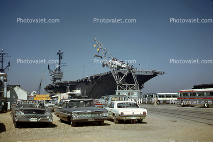 Ford Fairlane, Ford Mustang, Chevy Impala, Cars, Norfolk Naval Base, Greyhound Buses, Aircraft Carrier, 1960s