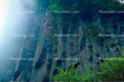 Basalt Rock, Cliff, Fog, Nikko