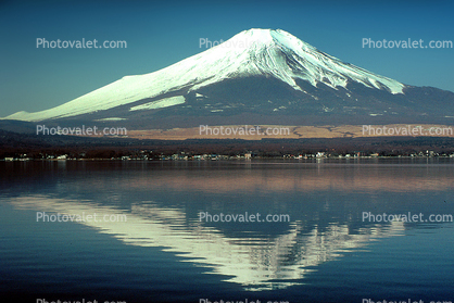 Mount Fuji, Reflecting, Lake, water