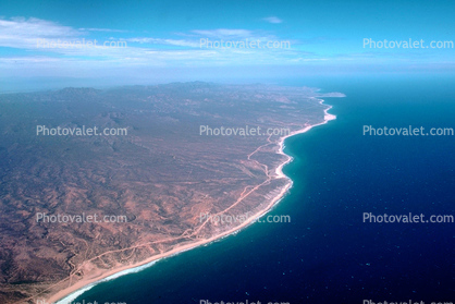 Coastline, coastal, shoreline, shore, Pacific Ocean, Sierra De La Laguna, Baja California Sur
