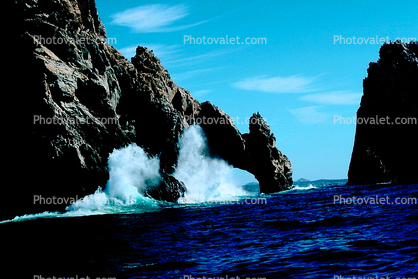arch, natural arch, Lands End, Rocks, Pacific Ocean, splash