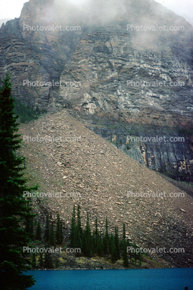 Landslide, Moraine Lake, glaciated valley, Ten Peaks, Yoho National Park