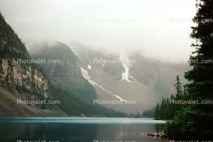Landslide, Moraine Lake, glaciated valley, Ten Peaks, Yoho National Park