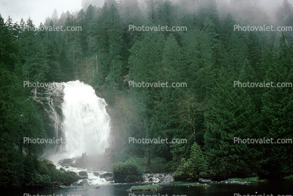 Chatterbox Falls, Princess Louisa Inlet, Mountains, water, coast, coastline, April 1996