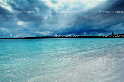 Tropical Island, Beach, Clouds, Pacific Ocean, Seascape