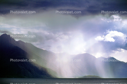 Clouds, Pouring Rain, Deluge, Coast, Mountain Range