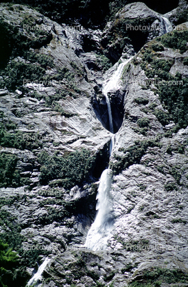 Waterfall, Rock, Mountain